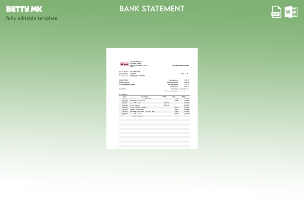 Модерен стил, шаблон за зборови од банкарски изводи Шведска Кларна